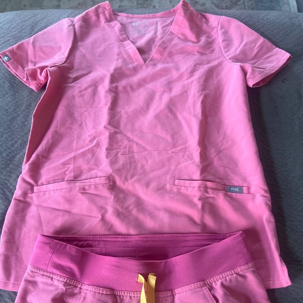 Figs Scrub Set XS/XSP Coral Pink